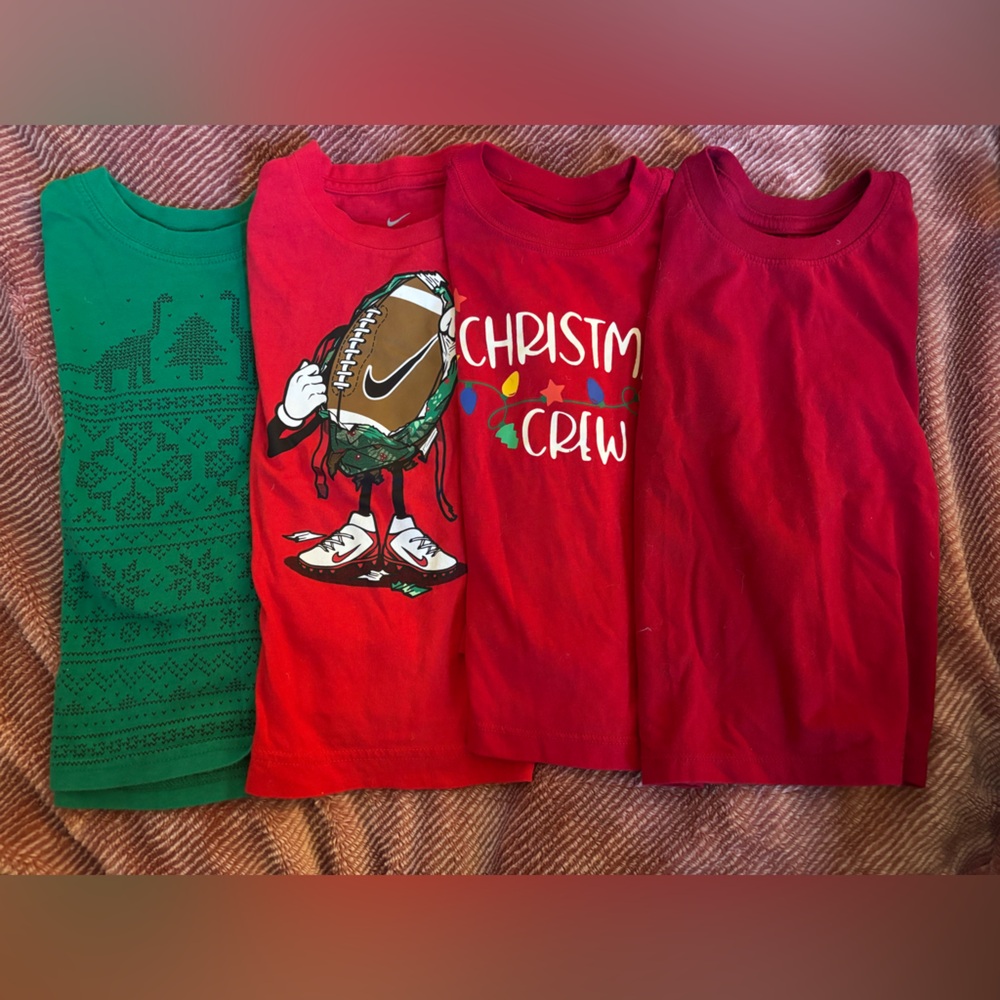 Festive Red and Green Long Sleeve Shirts